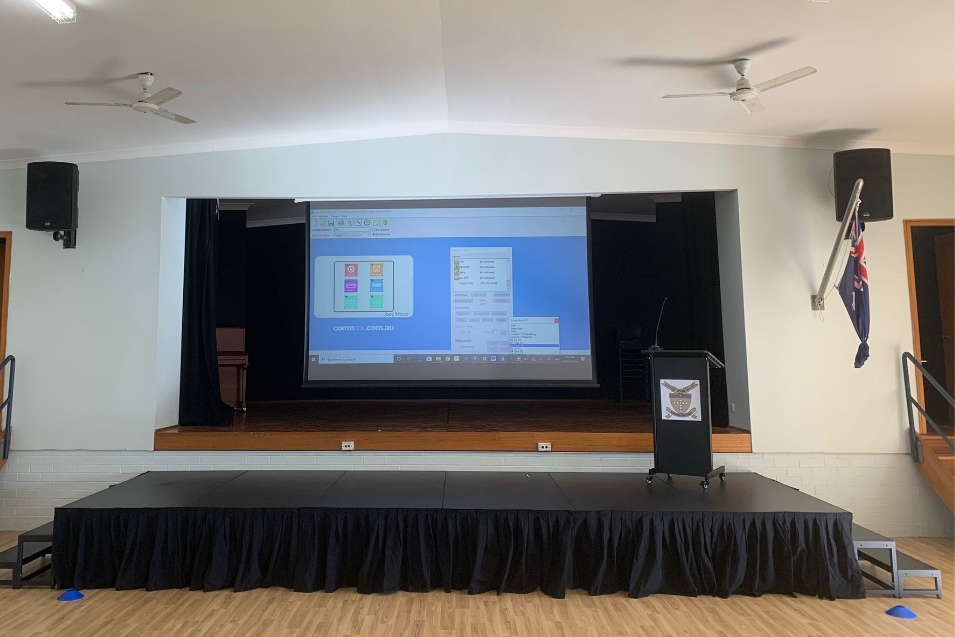 New projector screen at St John's Narraweena set to liven up school assemblies